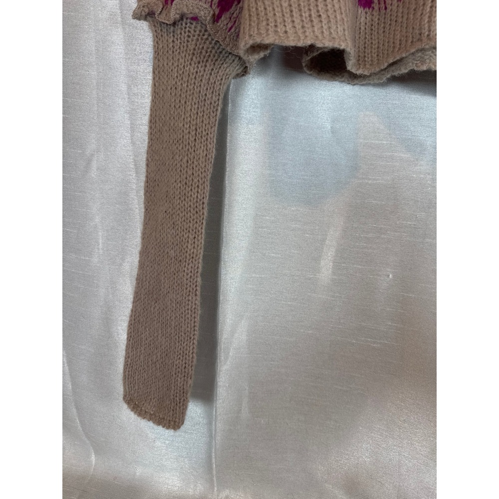 NWT S Free People Home For The Raspberry Combo Fair Isle Knit Cropped Sweater - Picture 3 of 8